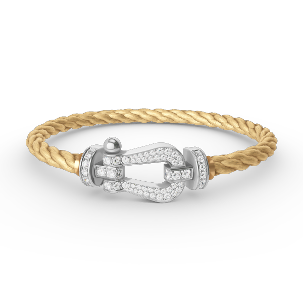 [⭐Haelin Jewelry]FORCE LARGE HORSESHOE FULL DIAMOND BRACELET SILVER