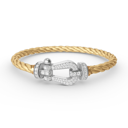 [⭐Haelin Jewelry]FORCE LARGE HORSESHOE FULL DIAMOND BRACELET SILVER