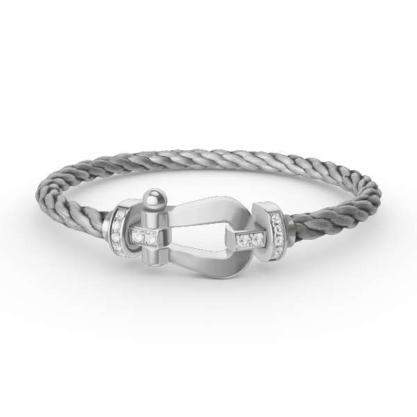 [⭐Haelin Jewelry]FORCE LARGE HORSESHOE HALF DIAMOND BRACELET SILVER