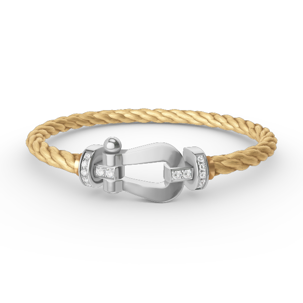 [⭐Haelin Jewelry]FORCE LARGE HORSESHOE HALF DIAMOND BRACELET SILVER