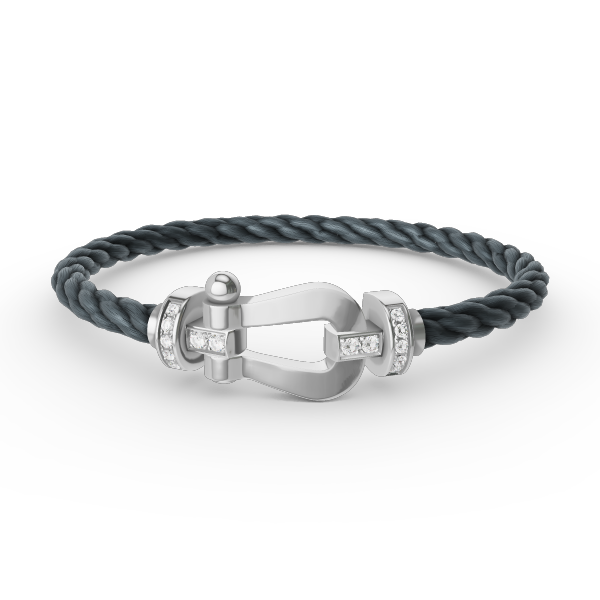 [⭐Haelin Jewelry]FORCE LARGE HORSESHOE HALF DIAMOND BRACELET SILVER