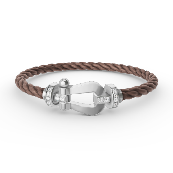 [⭐Haelin Jewelry]FORCE LARGE HORSESHOE HALF DIAMOND BRACELET SILVER