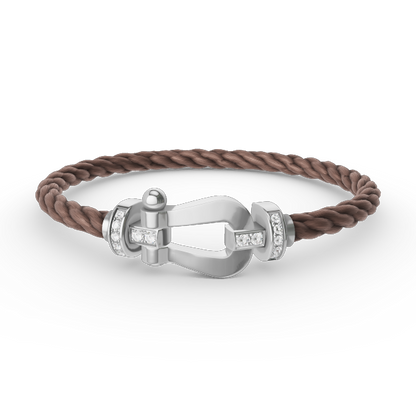 [⭐Haelin Jewelry]FORCE LARGE HORSESHOE HALF DIAMOND BRACELET SILVER