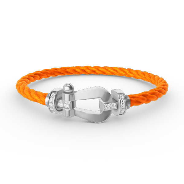 [⭐Haelin Jewelry]FORCE LARGE HORSESHOE HALF DIAMOND BRACELET SILVER