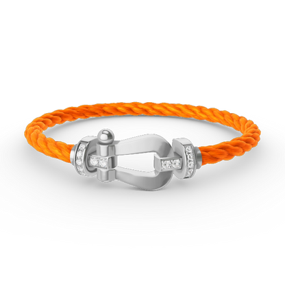 [⭐Haelin Jewelry]FORCE LARGE HORSESHOE HALF DIAMOND BRACELET SILVER
