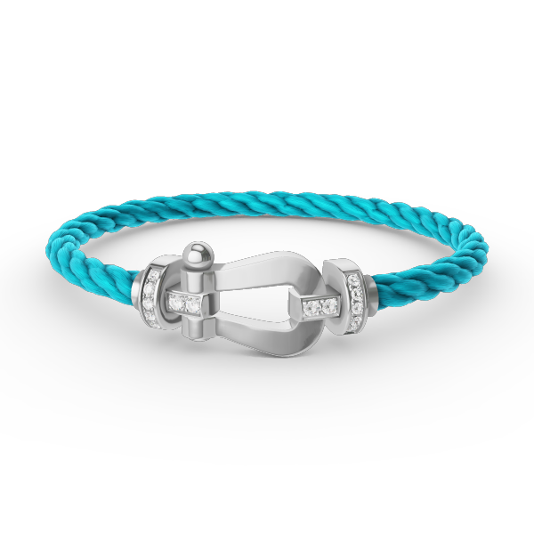[⭐Haelin Jewelry]FORCE LARGE HORSESHOE HALF DIAMOND BRACELET SILVER