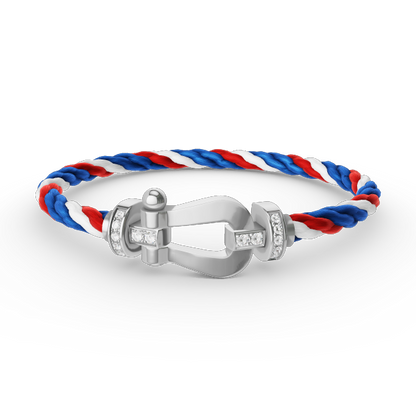[⭐Haelin Jewelry]FORCE LARGE HORSESHOE HALF DIAMOND BRACELET SILVER