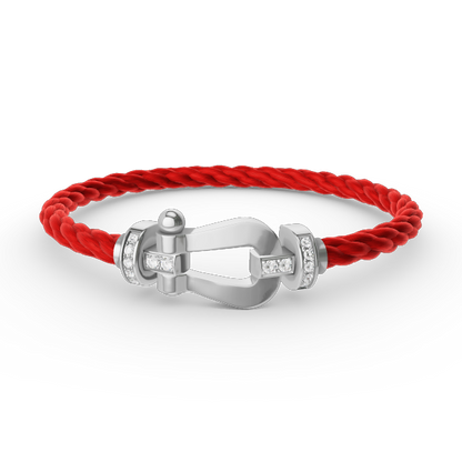 [⭐Haelin Jewelry]FORCE LARGE HORSESHOE HALF DIAMOND BRACELET SILVER