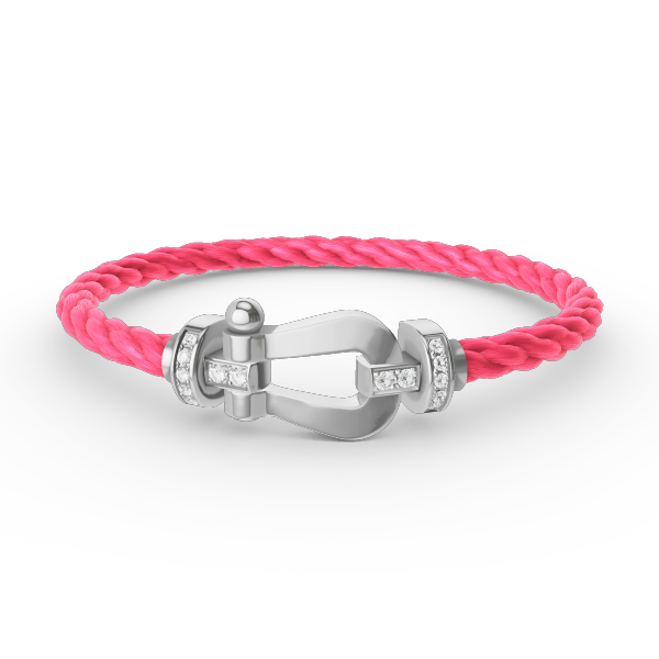 [⭐Haelin Jewelry]FORCE LARGE HORSESHOE HALF DIAMOND BRACELET SILVER
