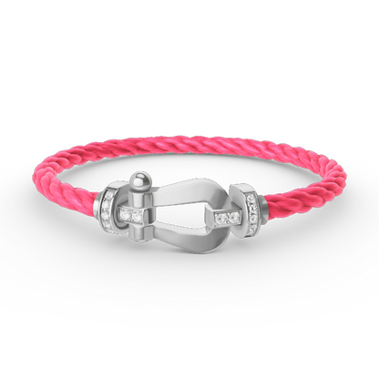 [⭐Haelin Jewelry]FORCE LARGE HORSESHOE HALF DIAMOND BRACELET SILVER
