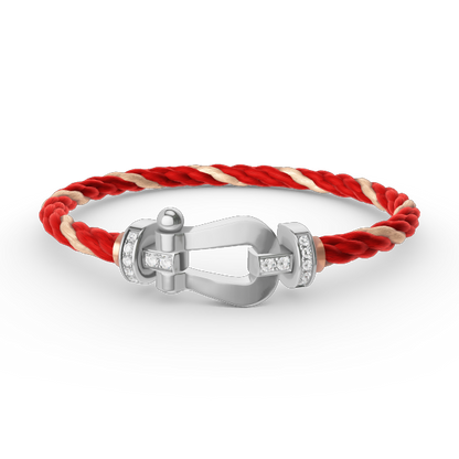 [⭐Haelin Jewelry]FORCE LARGE HORSESHOE HALF DIAMOND BRACELET SILVER