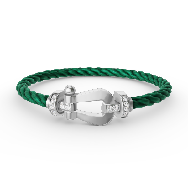 [⭐Haelin Jewelry]FORCE LARGE HORSESHOE HALF DIAMOND BRACELET SILVER