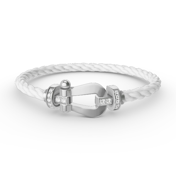 [⭐Haelin Jewelry]FORCE LARGE HORSESHOE HALF DIAMOND BRACELET SILVER