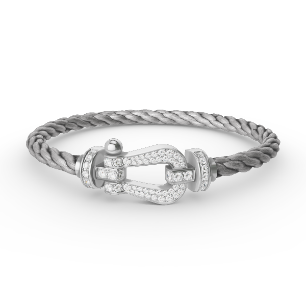 [⭐Haelin Jewelry]FORCE LARGE HORSESHOE FULL DIAMOND BRACELET SILVER