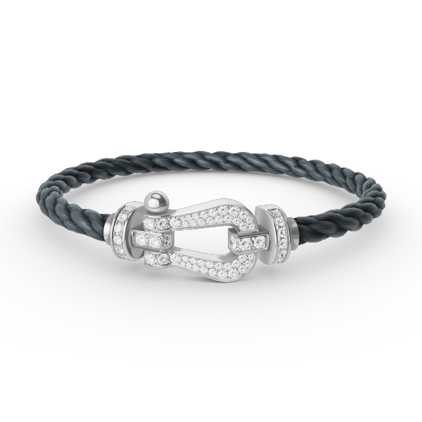 [⭐Haelin Jewelry]FORCE LARGE HORSESHOE FULL DIAMOND BRACELET SILVER