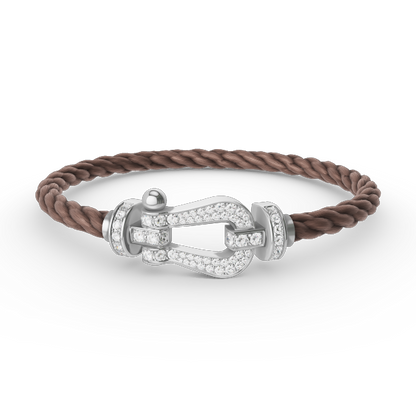 [⭐Haelin Jewelry]FORCE LARGE HORSESHOE FULL DIAMOND BRACELET SILVER