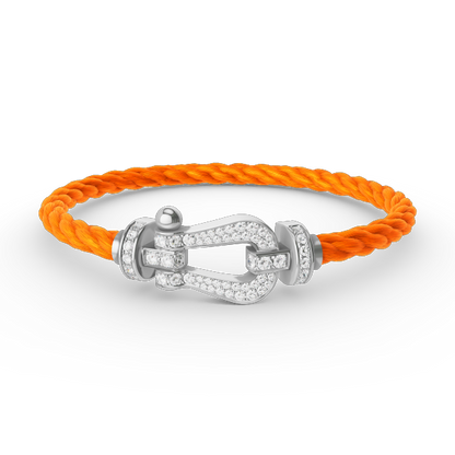 [⭐Haelin Jewelry]FORCE LARGE HORSESHOE FULL DIAMOND BRACELET SILVER