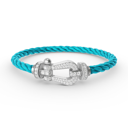 [⭐Haelin Jewelry]FORCE LARGE HORSESHOE FULL DIAMOND BRACELET SILVER