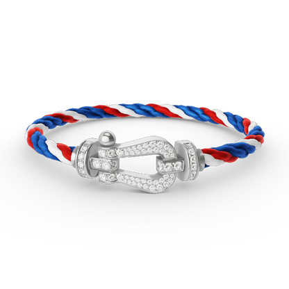 [⭐Haelin Jewelry]FORCE LARGE HORSESHOE FULL DIAMOND BRACELET SILVER