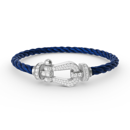[⭐Haelin Jewelry]FORCE LARGE HORSESHOE FULL DIAMOND BRACELET SILVER