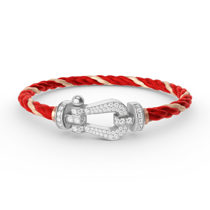 [⭐Haelin Jewelry]FORCE LARGE HORSESHOE FULL DIAMOND BRACELET SILVER