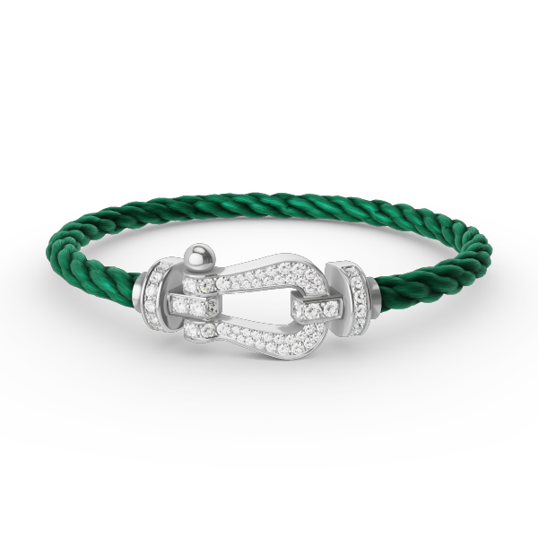 [⭐Haelin Jewelry]FORCE LARGE HORSESHOE FULL DIAMOND BRACELET SILVER