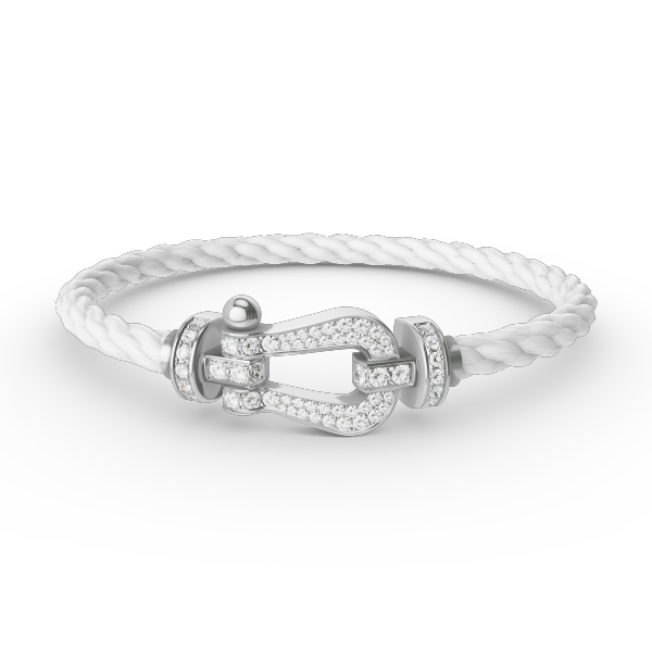 [⭐Haelin Jewelry]FORCE LARGE HORSESHOE FULL DIAMOND BRACELET SILVER