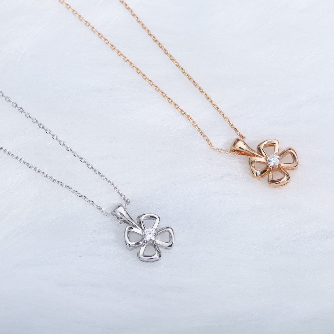 [⭐Haelin Jewelry]FIOREVER NECKLACE DIAMOND CENTER