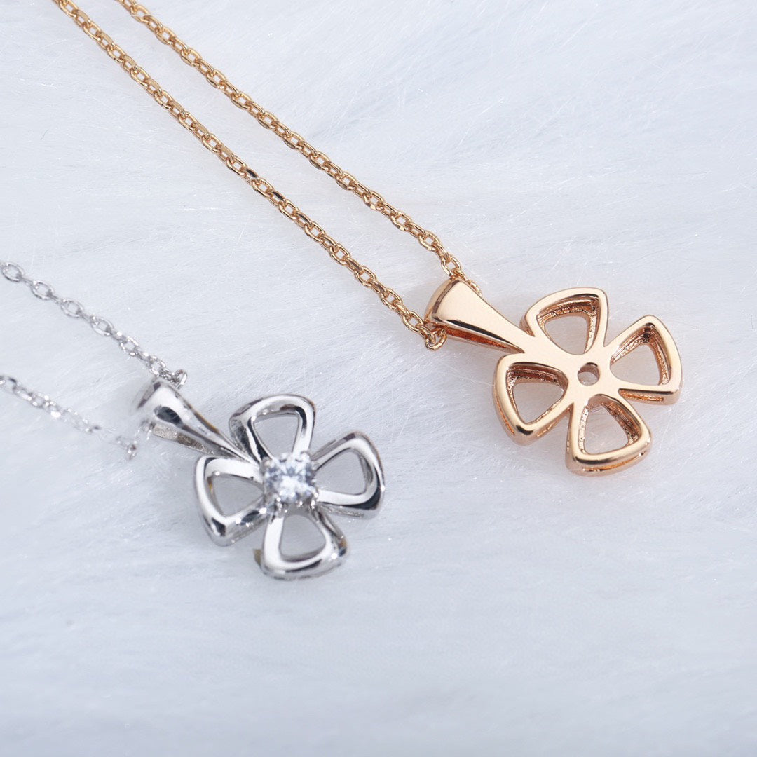 [⭐Haelin Jewelry]FIOREVER NECKLACE DIAMOND CENTER