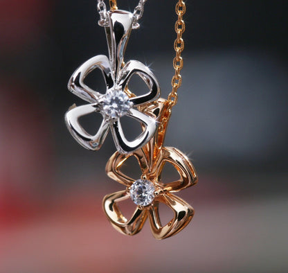 [⭐Haelin Jewelry]FIOREVER NECKLACE DIAMOND CENTER
