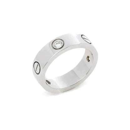[⭐Haelin Jewelry]LOVE RING 5.5MM 3 DIAMONDS SILVER