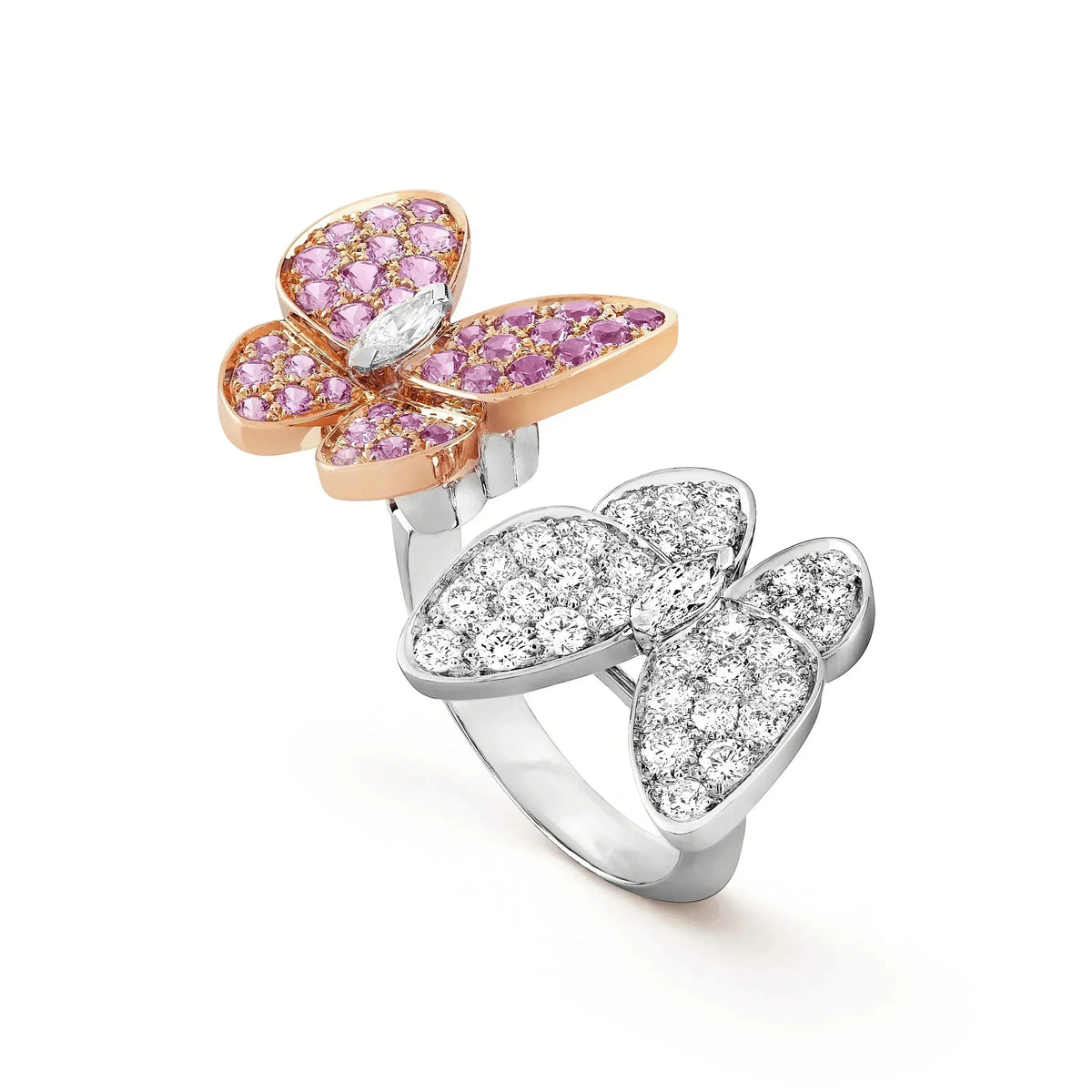 [⭐Haelin Jewelry]TWIN BUTTERFLY DIAMOND RING