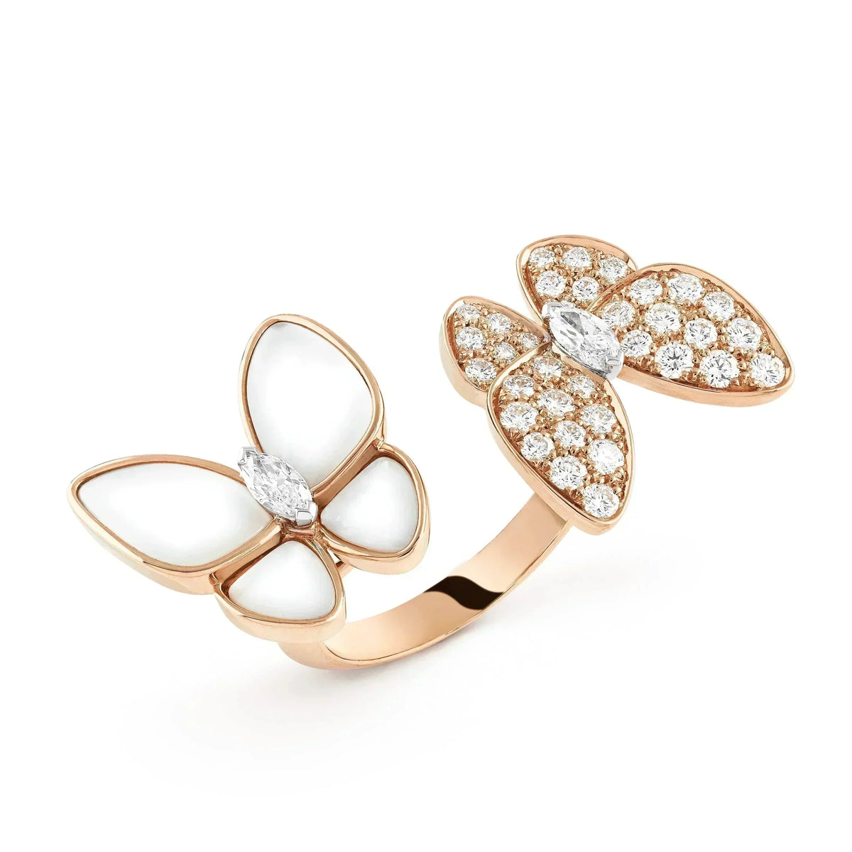[⭐Haelin Jewelry]TWIN BUTTERFLY DIAMOND MOP RING