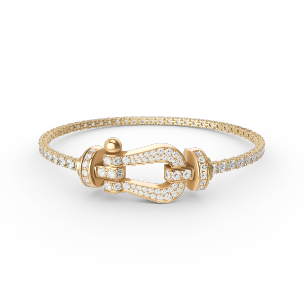 [⭐Haelin Jewelry]FORCE  LARGE HORSESHOE FULL DIAMOND TENNIS BRACELET