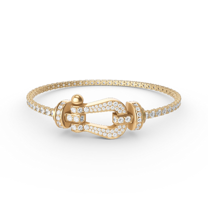 [⭐Haelin Jewelry]FORCE  LARGE HORSESHOE FULL DIAMOND TENNIS BRACELET
